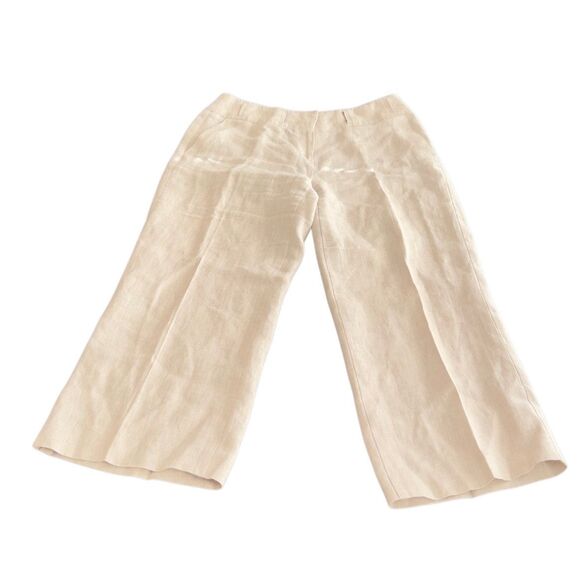 TALBOTS WIDE CROP IRISH LINEN PANTS - Picture 7 of 7